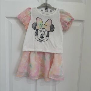 Disney Minnie Mouse Pink and White Kids Matching Set